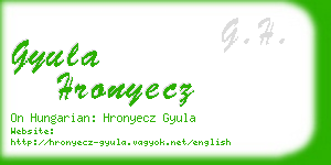 gyula hronyecz business card